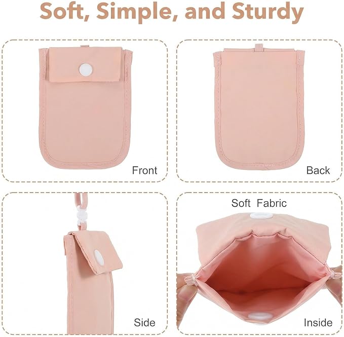 RFID Blocking Hidden Bra Wallet, Travel Money Pouch With Adjustable Strap, Money Belt for Travel Women Hidden, Secret Pocket for Valuables(Pink) - Image 4