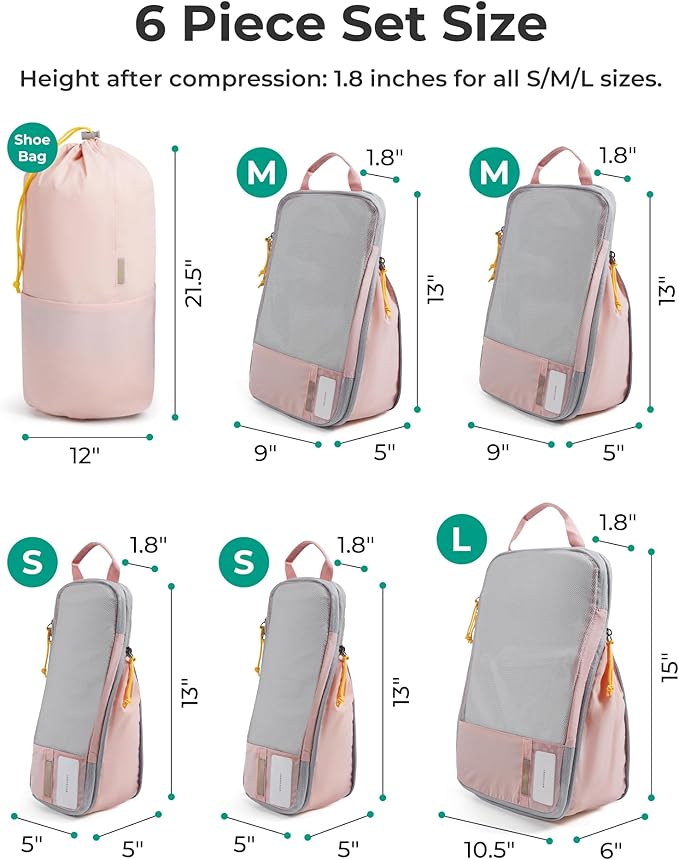 BAGSMART Compression Packing Cubes for Travel Essentials | 14 Set /6 Set /4 Set/2 Set, Lightweight, Durable - Image 3