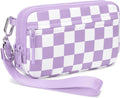 FODOKO Wristlet wallets for Women RFID crossbody bags with 4 Zippers | Checkered quilted nylon with credit card slots, cell phone organizer, and coin purse for travel and everyday carry by FODOKO