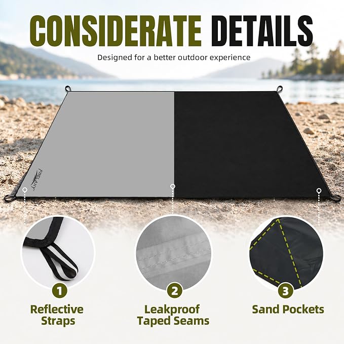 Frelaxy Pocket Picnic Blanket, Waterproof Blanket for Beach Festival | Lightweight compact design, Multi-use outdoor blanket, Waterproof & sandproof material, Easy to carry, Picnic, Camping - Image 3