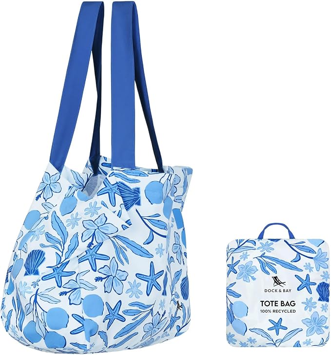 Dock & Bay Everyday Beach Tote Bag - Reusable Carrier Bag for Daily Use - Carries Up to 10kg - 100% Recycled Materials by DockBay
