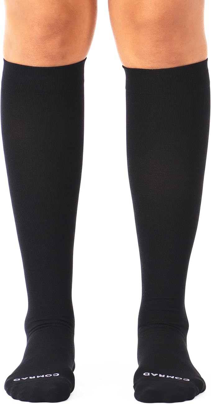 Comrad Breathable Knee High Firm Compression Socks - Targeted Arch Support | Compression Socks for Women & Men, 20-30mmHg Graduated Firm Compression, Soft & Breathable Nylon, Nurses, Work & Travel by Comrad