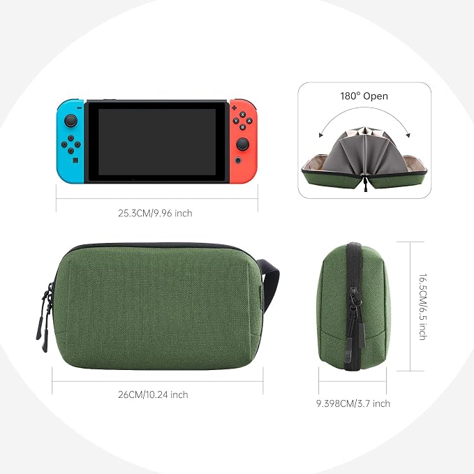 simtoper Electronic Organizer Travel Case Bag for Cables, Switch, SD card, Passport and More – Ultimate Protection & Portability Waterproof (Green) - Image 2