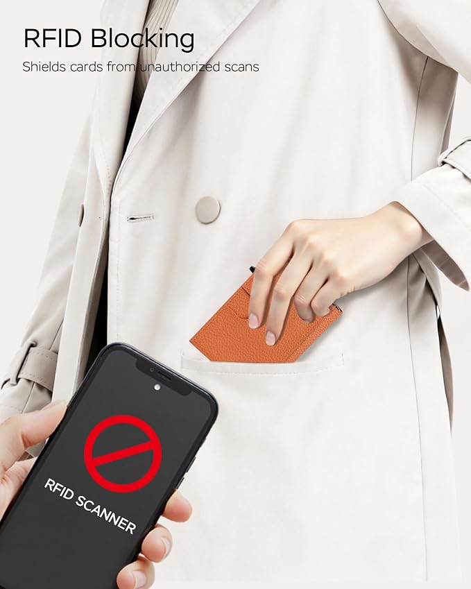 RFID Wallet for Women - Small Minimalist Trifold | 2026 Trendy Vibrant Orange, Anti-Theft Pop Up Card Holder, Ultra Slim Fits Most Bags, Holds 11 Cards 10+ Bills, Gift for Her - Image 3