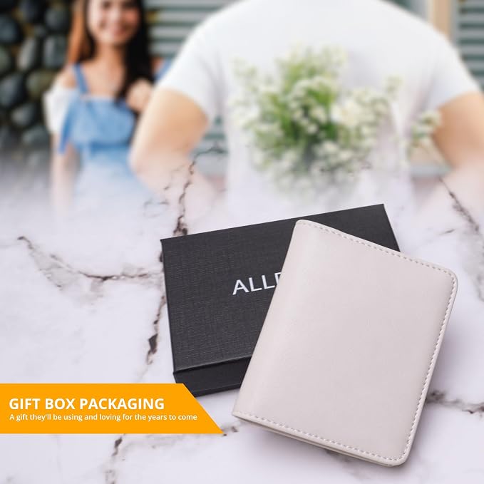 Alldaily Small RFID Wallet for Women Slim Compact Bifold Pocket Ladies Travel Mini Purse (White) - Image 6