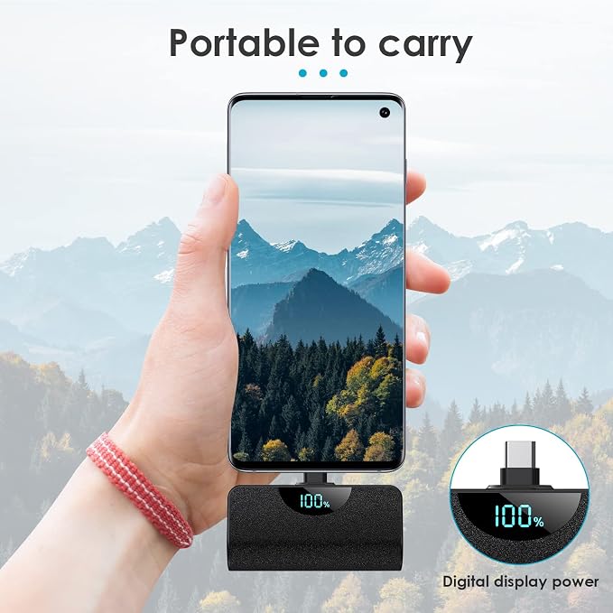 Mini Portable Charger USB C Power Bank,Upgraded Travel Essential 5200mAh PD Fast Charging Battery Pack Built-in USB-C Connector for iPhone 17/17Pro Max/16e/Air/16/16Pro Max/15 All Series,Android - Image 6