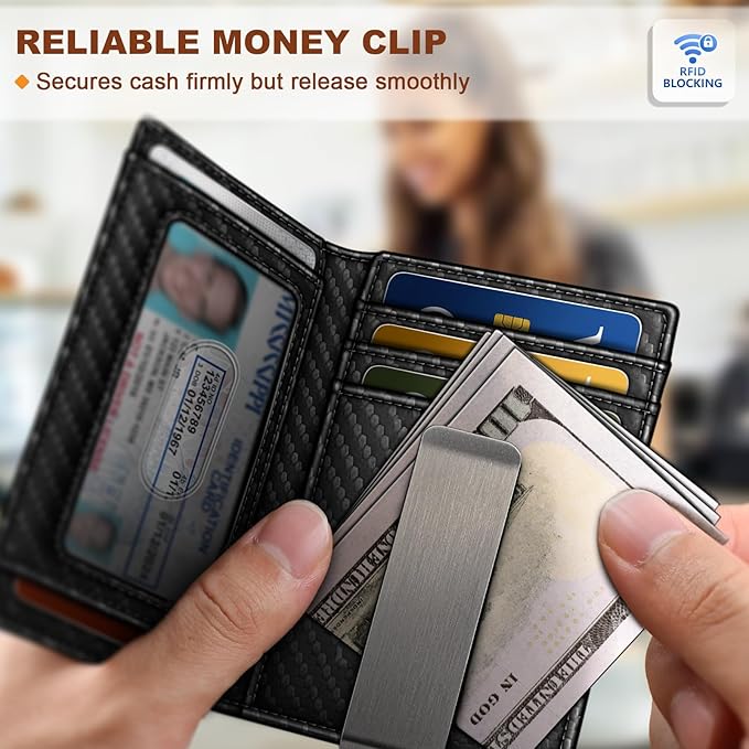 BULLIANT Magnetic Slim Leather Airtag Wallet Money Clip For Men 12Cards | RFID Blocking | Easy Access | Gift Boxed | Pocket Fit - Image 7