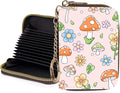 Credit Card Holder for Women,Small Rfid Wallet with Keychain Zipper,Cute PU Leather Card Case Wallet，Accordion Credit Card Wallets Gift,Little Mushroom by Unknown
