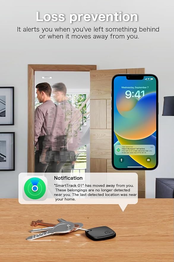 4 Pack Bluetooth Tracker Works with Apple Find My, Key Finder Locator with Sound, Anti-Lost Device for Wallet Keys iPhone, GPS Tracking Device for Kids Pets Luggage - Image 2