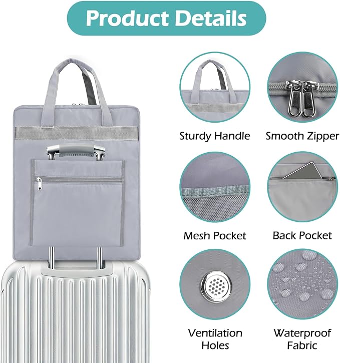 Shoe Bags for Travel, Travel Shoe Bags for Packing, Portable Storage Bag | Shoe Bags with Handle, Water-resistant, Ventilation Holes, Travel Luggage Shoe Bag for Women Men Holds 6 Pair of Shoes - Image 4
