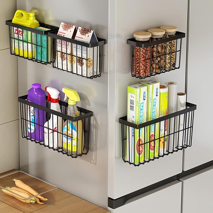 Kitchen Cabinet Door Storage Box, Self Adhesive Wall Mounted,Wardrobe/Bathroom/Refrigerator Small Items Organizer,Oil bottle/Seasoning storage (3 Piece) - Image 3
