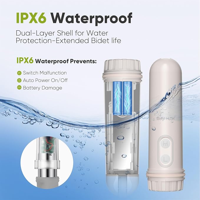 Portable Electric Bidet, Handheld Battery Powered Travel Bidet, Green | 2 Pressure Modes, Waterproof, Foldable, Pocket-Sized, Cordless, Daily Hygiene Cleaning at Home, Camping and Travel - Image 8