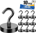 85LBS+ Magnetic Hooks, Strong Cruise Cabin Ship Essentials Black | Heavy Duty Magnet Hooks, Must Have Super Strong Metal Hanger for Grill, Fridge, Kitchen, Classroom, Vacation 10Pcs by MIKEDE