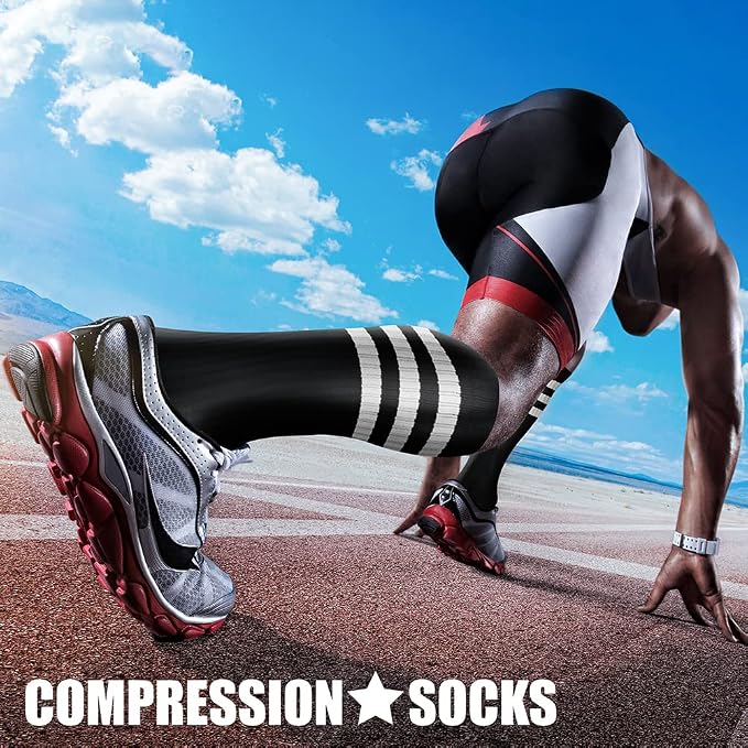 CHARMKING Compression Socks for Women & Men Circulation (3 Pairs) 15-20 mmHg is Best Support for Athletic Running Cycling - Image 3