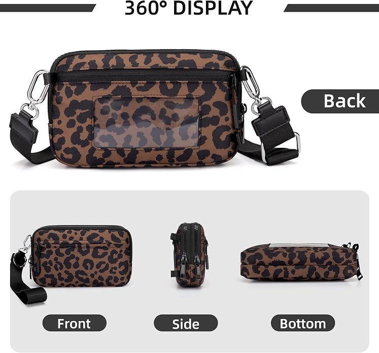 FODOKO Wristlet wallets for Women RFID crossbody bags with 4 Zippers | Checkered quilted nylon with credit card slots, cell phone organizer, and coin purse for travel and everyday carry - Image 7