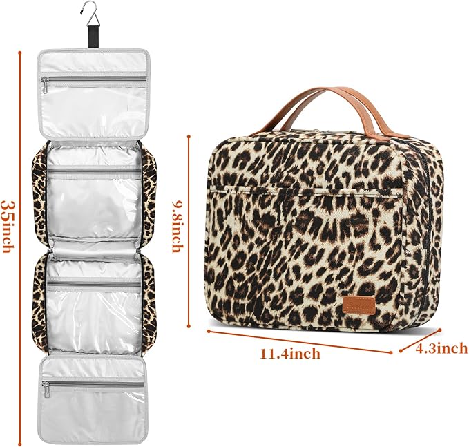 Hanging Travel Toiletry Bag,Large Capacity Cosmetic Travel Toiletry Organizer for Women with 4 Compartments & 1 Sturdy Hook,Perfect for Travel/Daily Use/Christmas - Image 4
