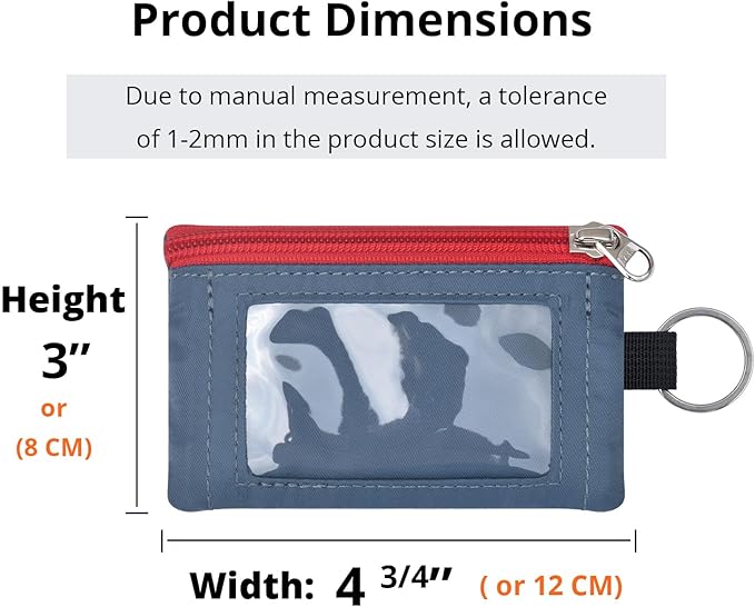 RFID Blocking Travel Wallet with Adjustable Lanyard, Small Nylon Zipper Pouch and Badge Holder for ID, Credit Cards, Cash, Keys, Commuters (Slate Blue) - Image 3