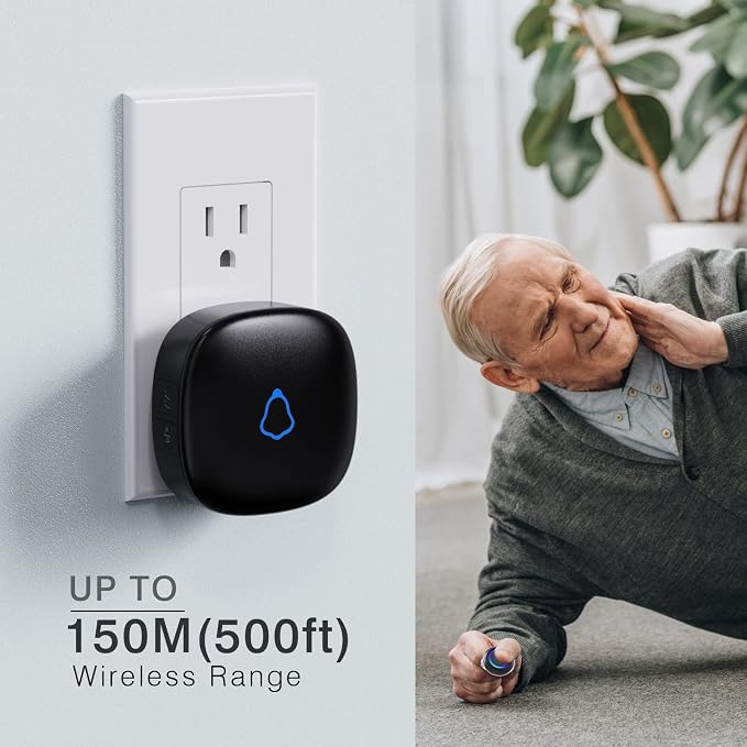Wireless Caregiver Pager, 2 Call Buttons + 2 Receivers for Elderly at Home | Medical Life Alert System for Seniors/Kids, SOS Emergency Panic Call Bell, Nurse Calling/Patient Assistance Help Buzzer Alarm - Image 2