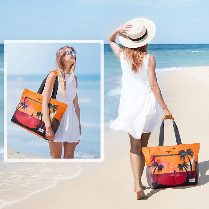 G4Free Beach Bag, Waterproof Sandproof Beach Tote Bag, Large Capacity Foldable for Women - Image 2
