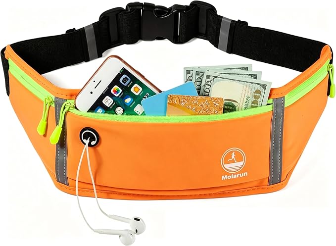 Running Belt Slim Fanny Pack Jogging Pouch Phone Holder Waist Pack - Orange by Unknown