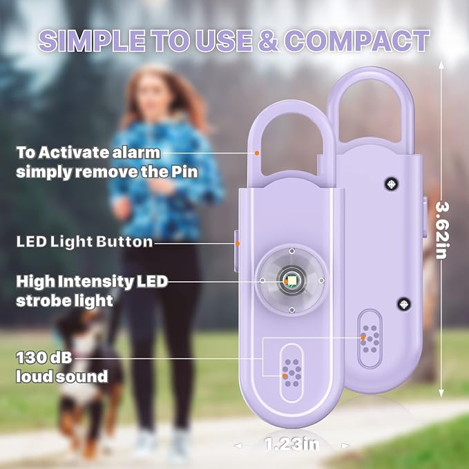 Safe Sound Personal Alarm, 2 Pack 130 dB Loud Siren Song Emergency Security Alarm Keychain with Strobe LED Light, Personal Sound Safety Siren for Women, Men, Children, Elderly - Image 5