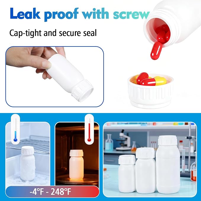 6Pack 1oz Plastic Small Travel Bottles - Empty Containers with Lids, EVOH High Barrier Leak Proof Liquid Storage for Toiletries Samples - Image 2