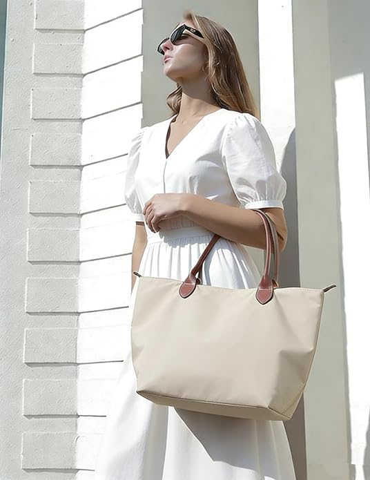 Large Tote Bag for Women Work, Lightweight Nylon Laptop Tote Handbag Purse Carryall with Compartments, Waterproof Travel bag | foldable tote bag - Image 2