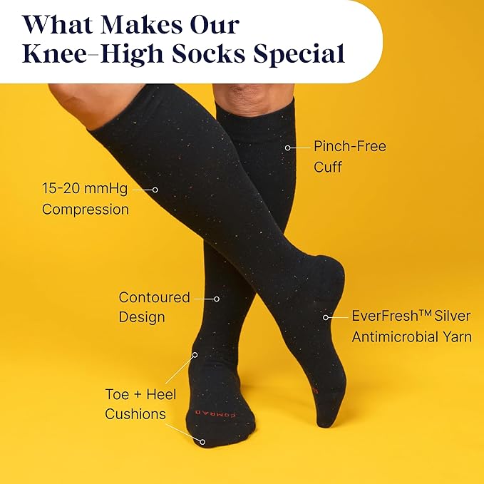 Premium Cotton Knee High Socks - 15-20mmHg Graduated Compression Socks - Soft & Breathable, Unisex - Image 2