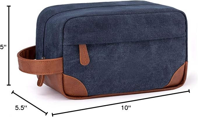 Vorspack Canvas Travel Toiletry Bag for Men, Medium, Navy Blue | Water-Resistant Travel Bag for Toiletries, Large Capacity, Organized Compartment, Suitable for Shaving, Grooming, Accessories - Image 8