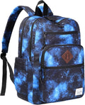 VASCHY Travel Backpack for Teen Boys, Bookbag Schoolbag Casual Daypack for High School/College/Women/Travel/Work Blue Galaxy by Vaschy