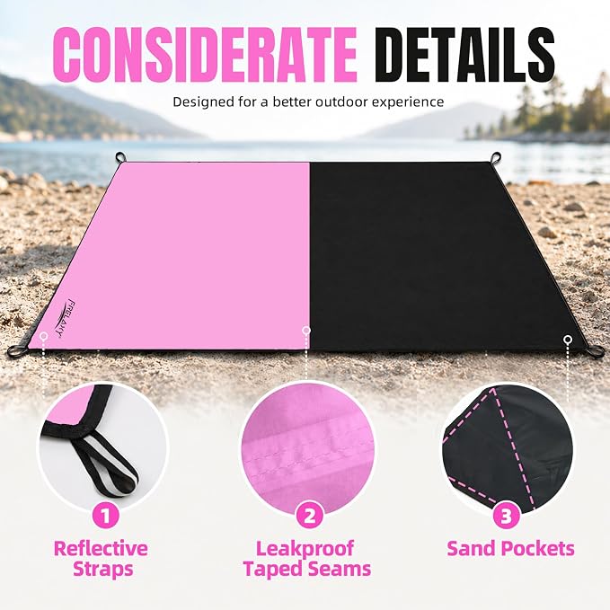 Frelaxy Pocket Picnic Blanket, Waterproof Blanket for Beach Festival | Lightweight compact design, Multi-use outdoor blanket, Waterproof & sandproof material, Easy to carry, Picnic, Camping - Image 3