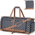 Lekesky Foldable Travel Duffel Bag for Women, 80L Large Duffle Bag with Separate Shoes Compartments & Straps, Carry On Weekend Bag for Women, Hospital, Overnight(Polka Dots) by LEKESKY