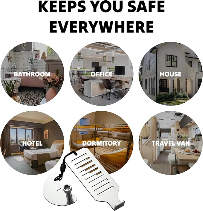 Instant Safety Portable Door Lock, Travel Door Stopper, Universal Quick Install Lock, Emergency Lock, Childproof Door Jammer. - Image 6