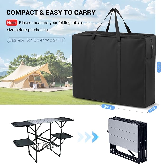 Folding Camping Table Carry Bag 35x4x21in 600D - Image 2