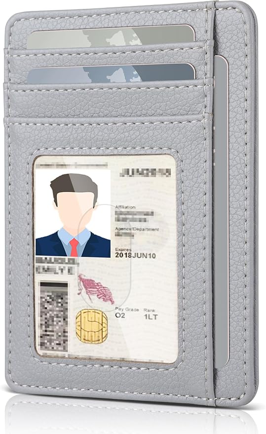 Teskyer Slim Minimalist Wallet for Men, RFID Front Pocket Card Holder | Ultra Slim Front Pocket Design, 8 Card Slots, RFID Protection, Smooth Faux Leather for Everyday Carry by TESKYER