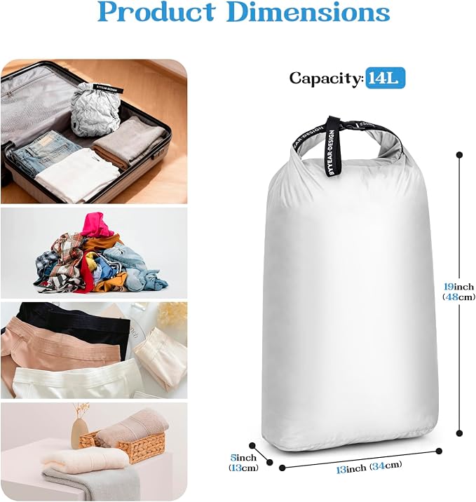 Travel Laundry Bag for Dirty Clothes, Waterproof Compression Bag | Moisture-resistant Vacuum Storage Bag, Space-Saving Laundry Storage Organizer for Cruise, Swimming, Gym - Image 2
