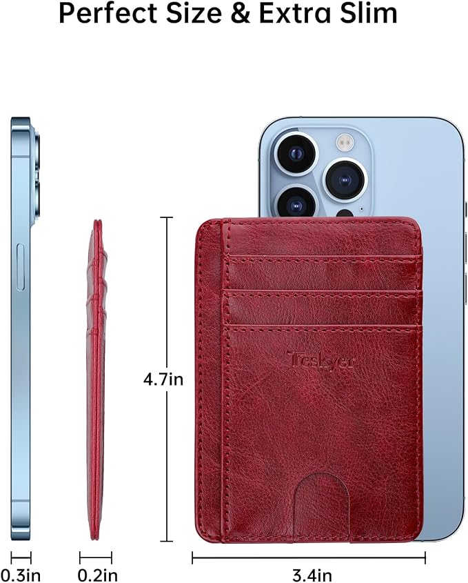 Teskyer Slim Minimalist Wallet for Men, RFID Front Pocket Card Holder | Ultra Slim Front Pocket Design, 8 Card Slots, RFID Protection, Smooth Faux Leather for Everyday Carry - Image 7