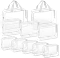 TISRATOK 10 PCS Clear Travel Bags for Toiletries, Clear Makeup Bags（White） | 3 Size plastic clear bags with zipper handbag, TSA approved cosmetic pouch for travel, swimsuit,toy storage bags by TISRATOK