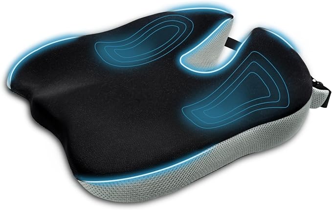 Seat Cushion for Office Chair, Wedge Car Seat Cushion, Memory Foam Truck Seat Cushion for Sciatica Tailbone Pain Relief, Long Driving, Coccyx - Image 9