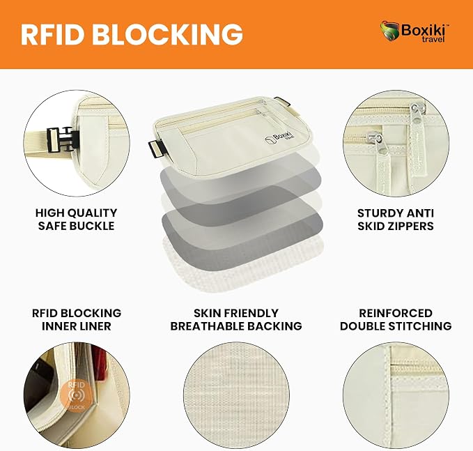 Complete RFID Travel Security Set - Hidden Money Belt and Sleek Neck Wallet - Ultimate Protection for Your Valuables on the Go. - Image 4