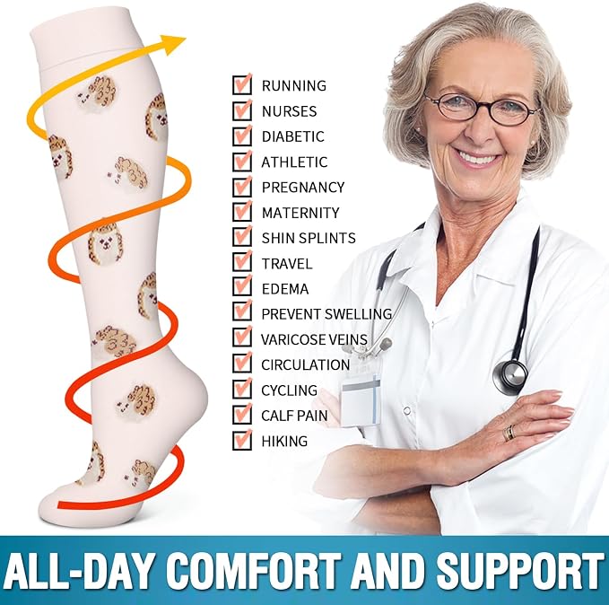 6 Pack Copper Compression Socks for Women and Men Circulation-Best Support for Medical,Running,Nursing,Athletic - Image 6