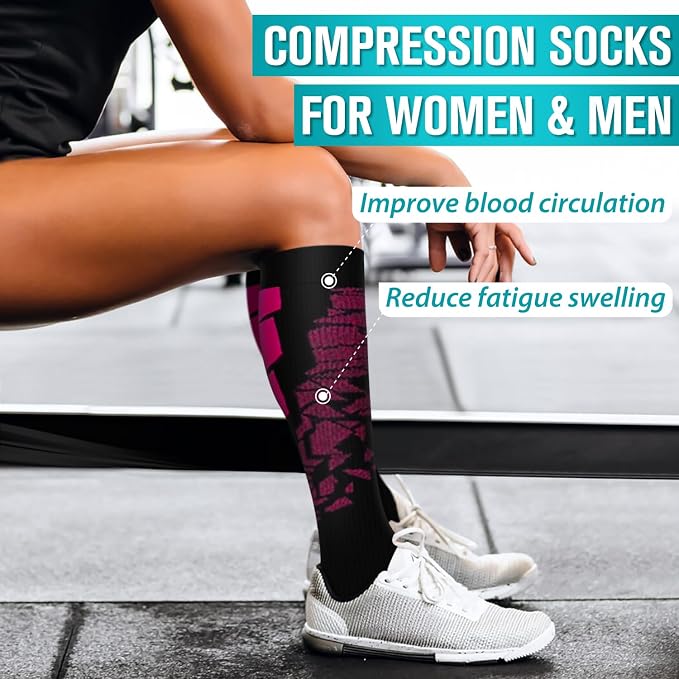 Copper Compression Socks for Women & Men (6 pairs) - Best Support for Nurses, Running, Hiking, Recovery - Image 3