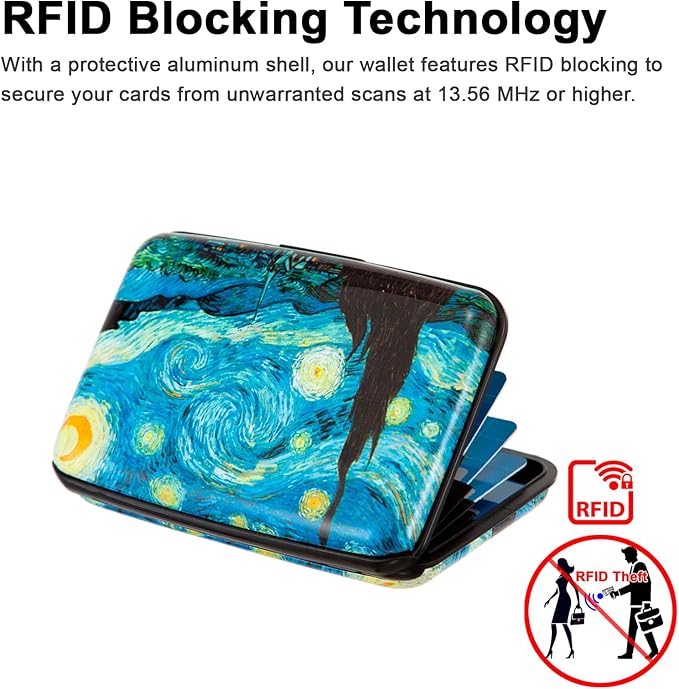Credit Card Holder Small RFID Blocking Wallet Business Metal Slim Mini Aluminum Hard Case for Women Men - Image 2