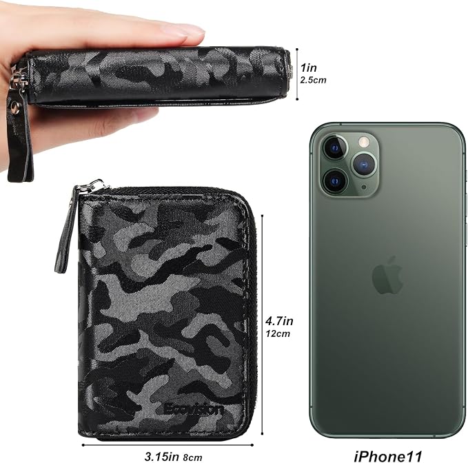 Credit Card Wallet, RFID Card Case Wallet, Zipper Card Cases Holder for Men Women, RFID Blocking, KeyChain Wallet, Compact Size Card Organizer Case for Women - Image 6