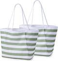 KALIDI Beach Tote Bag Women Large Waterproof Sandproof Shoulder Handbags | Foldable Grocery Bag Striped Pool Bag Lightweight Travel Purse for Picnic Travel Vacation Casual Errands Everyday Daily by KALIDIFANCYFOREST