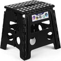 Delxo Folding Step Stool 13 Inch,300 Lbs Step Stool for Adults Black | Foldable Step Stool 13",Non-Slip Foot Stools with Handle,Lightweight Collapsible stools for Kitchen,Bathroom,Bedroom,Garden by Delxo