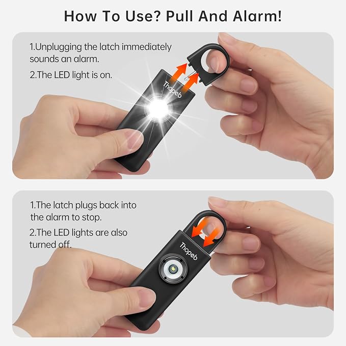 Personal Safety Alarm for Women – Superior Loud Siren & SOS Strobe | Premium Compact & Well-crafted Self Defense Keychain Alarm, College Dorm Essential, Variety of Colors (Charcoal) - Image 6