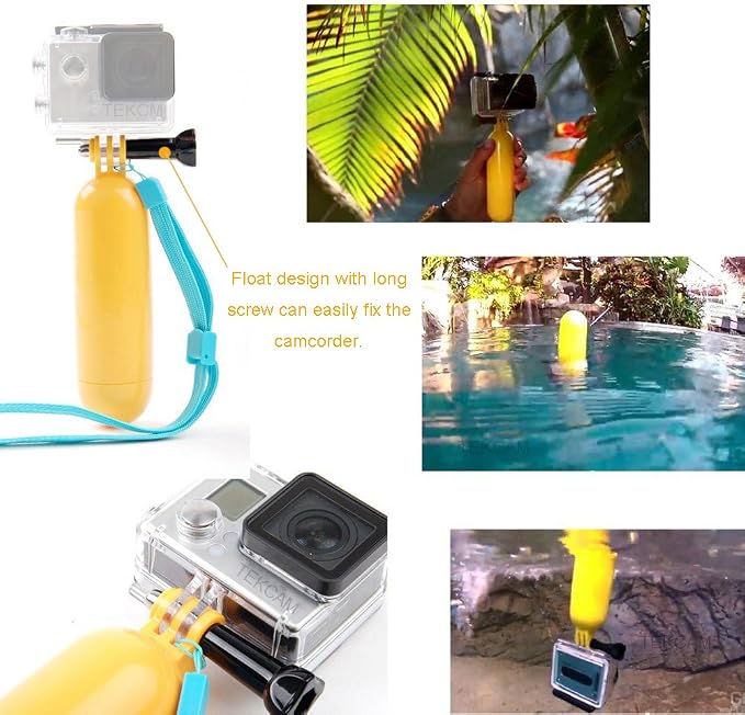 Floating Hand Grip Action Camera Accessories Kit Compatible with AKASO | Compatible With GoPro Hero 13 12 11/AKASO/DJI Osmo Action 5 pro, Selfie Stick, Waterproof Stick Handle, Suction Cup Mount - Image 5