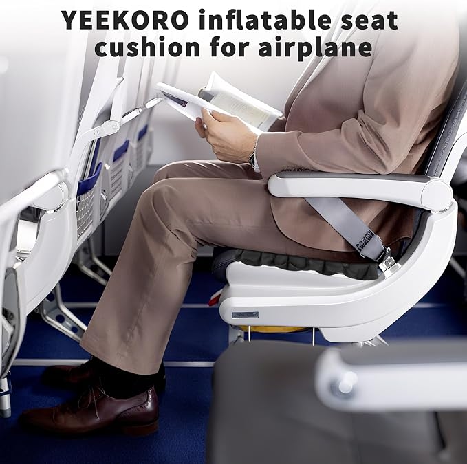 Inflatable Seat Cushion, Porous Design Sitting Pad, Air Seat Cushion, Portable Seat Cushions for Airplane Wheelchair Office Camping - Image 5