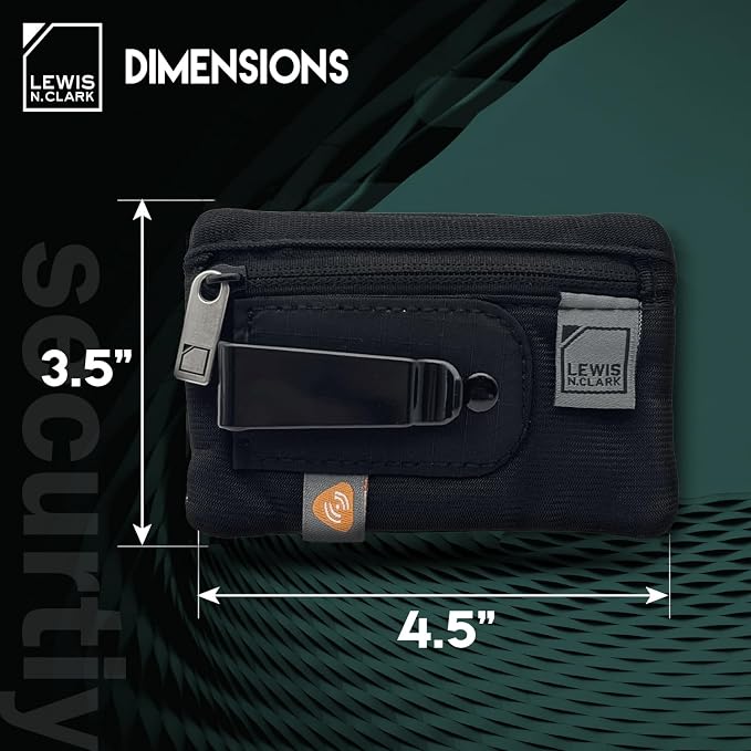 Lewis N. Clark RFID-Blocking Hidden Clip Stash Travel Belt Wallet, Black, One Size - Image 3